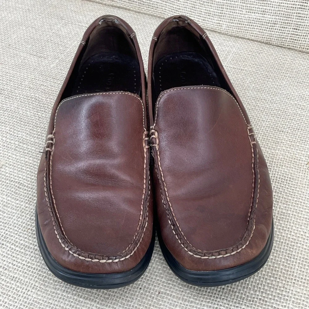 Cole‎ Haan Grant Escape Mens Brown Leather Loafers Drivers Shoes C11404 Size 10M